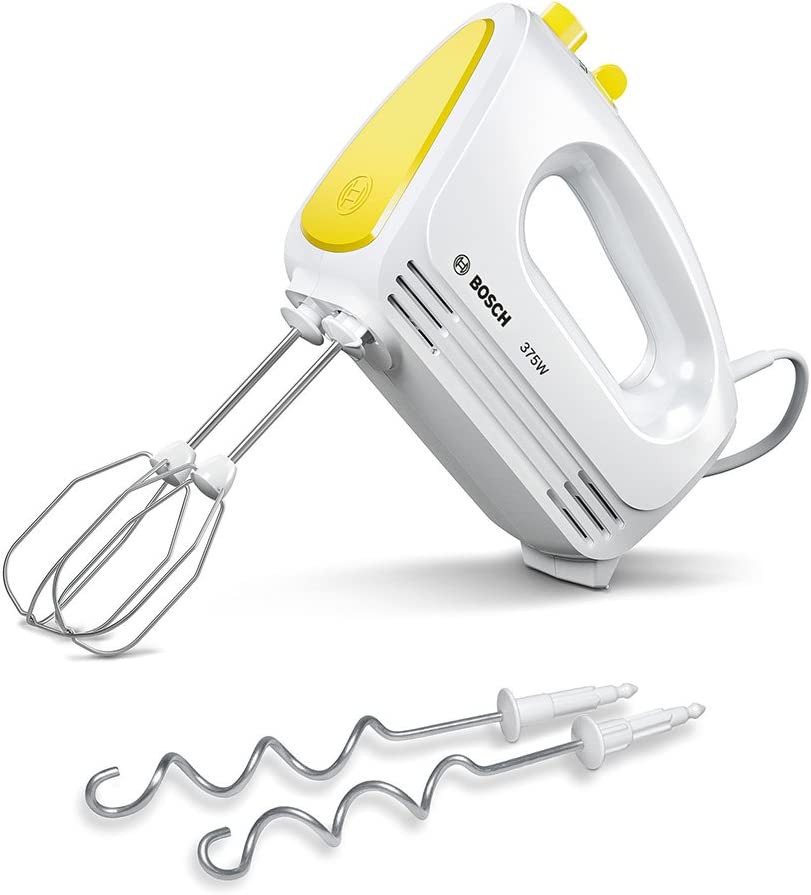 Mixer de mână Bosch CleverMixx Fun MFQ2210Y 375 W, 4 viteze, Alb / Galben