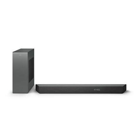 Soundbar Philips TAB8507B/10, 600 W max., Subwoofer wireless, 3.1 CH, Dolby Atmos, Experienţă cinematografică Play-Fi, Se conectează la asistenţi vocali, Negru