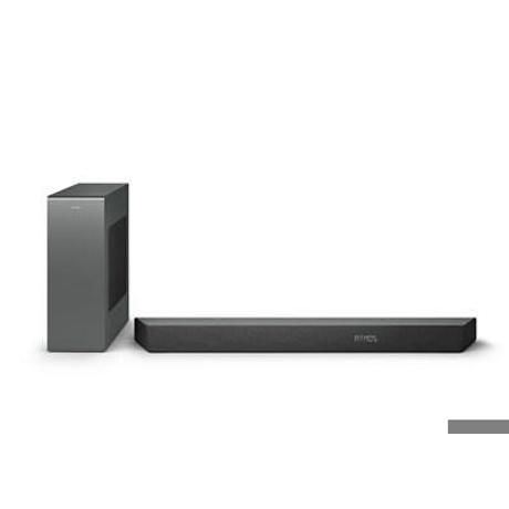 Soundbar Philips TAB8507B/10, 600 W max., Subwoofer wireless, 3.1 CH, Dolby Atmos, Experienţă cinematografică Play-Fi, Se conectează la asistenţi vocali, Negru