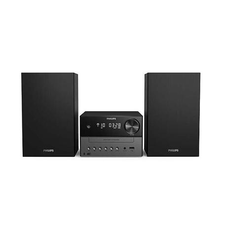Microsistem audio Philips TAM3505/12, 18 W, 2.0, Bass Reflex, Woofer, Bluetooth, CD, MP3-CD, USB, DAB+, FM, Port USB pentru încărcare, Telecomandă, Negru