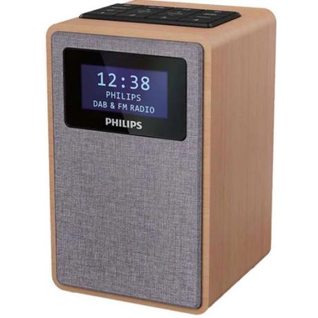 Radio portabil Philips TAR5005/10, FM, DAB+, Brown wood/silver