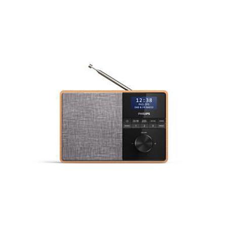 Radio portabil Philips TAR5505/10, FM, DAB+, Bluetooth, Brown wood/black/silver