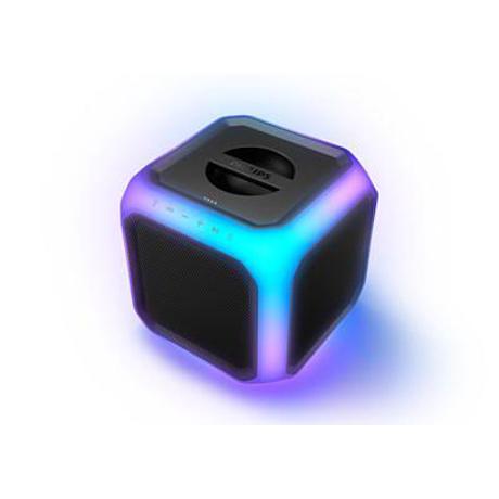 Boxă bluetooth pentru petrecere cu lumini la 360° Philips TAX7207/10, 80 W RMS. 160 W putere max. de ieşire, Baterie reîncărcabilă, Negru