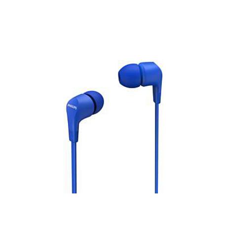 Casti audio In-Ear Philips, TAE1105BL/00, Albastru, Difuzoare 8,6 mm, Telecomandă pe fir