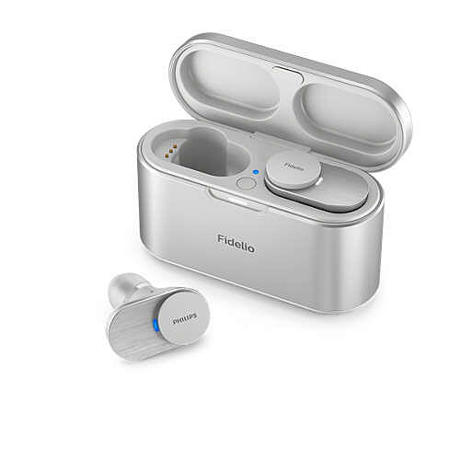 Casti audio true wireless Philips Fidelio T1WT/00, Anularea zgomotului Pro+, Reducere zgomot produs de vânt, Potrivire universală premium, Alb