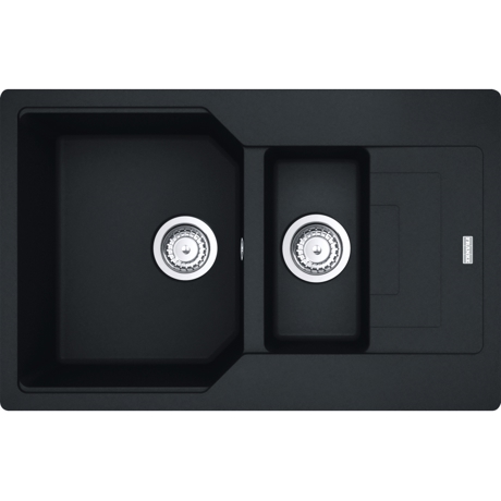 Chiuveta Franke Fragranite UBG 651-78 Matte Black 114.0687.298 , 780x50 cm, 2 cuve - mare/mica