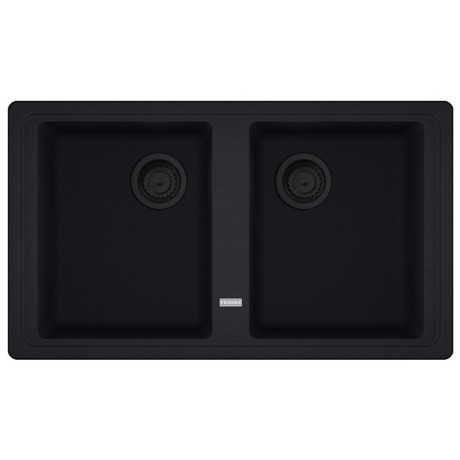 Chiuveta Franke Fragranite Basis BFG 620 Negru 114.0661.560, doua cuve simetrice, 860x500x200mm