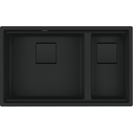 Chiuveta Franke Fragranite Kubus 2 KNG 120 Matte Black 125.0718.492, 76x46 cm, 2 cuve