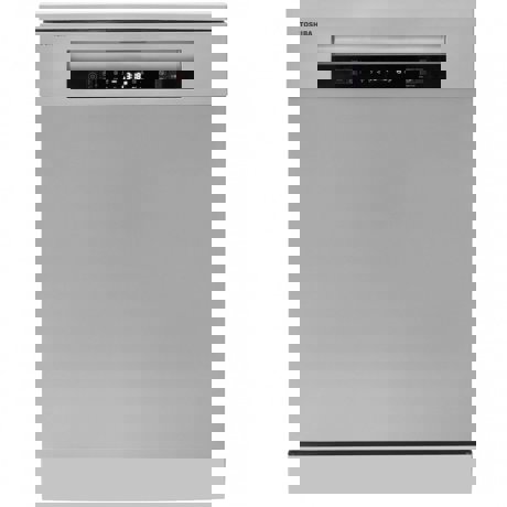 Masina de spalat vase Toshiba DW-14F5S, Independenta, 14 seturi, 6 programe, Clasa D, AquaStop, Auto Open, Filtru AntiBacterian, 60 cm, Inox