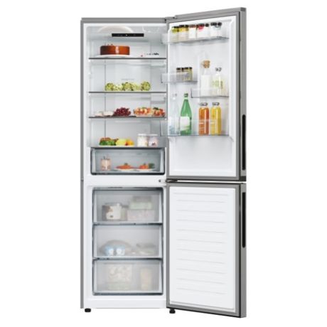 Combina frigorifica Candy ECN2CQTEX186, No Frost, 355 l, H 185 cm, Clasa E, Wi-Fi, inox