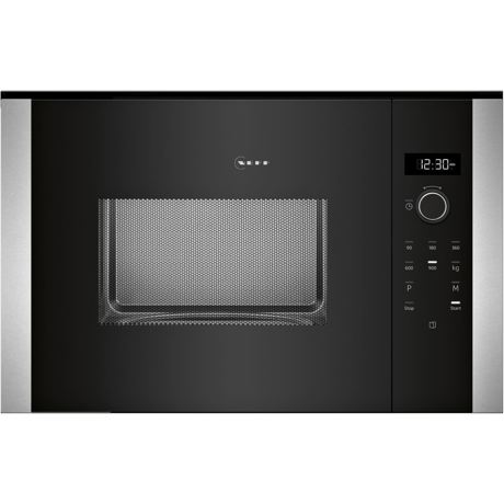 Cuptor cu microunde incorporabil Neff HLAWD53N0, putere: 900W, 7 programe automate, 5 setari, TouchControl si afisaj digital, usa cu deschidere laterala (stanga), functie Memory,  capacitate 25 l