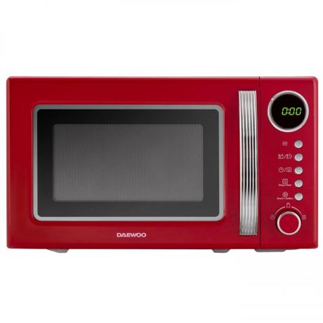 Cuptor cu microunde Daewoo KOR-6S2BR-1, Control digital , 20 l, 700 W, Display LED (verde), 8 programe, 10 niveluri de putere, Rosu
