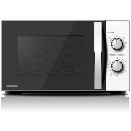 Cuptor cu microunde Toshiba MWP-MG20PWH, volum 20L, control mecanic, 700W, 5 niveluri putere, functie grill, iluminare LED, decongelare, alb