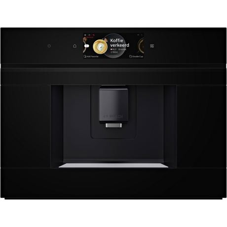 Espresor incorporabil Bosch CTL7181B0, Pompa 19 Bari, 2.4 l, Sistem spumare lapte, OneTouch DoubleCup, AromaDouble Shot, Home Connect, Seria 8, Negru