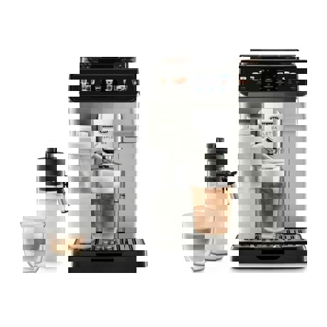 Espressor Delonghi ECAM450.65.S, 2 carafe cu tehnologie LatteCrema (Hot & Cool), tehnologie de extractie la rece, rasnita cu tehnologie Bean Adapt, Coffee Link App, 1450W, 19 bar, 1.8 l, argintiu