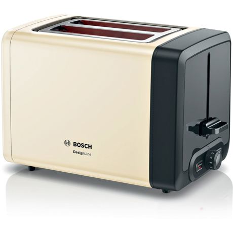 Prajitor de paine Bosch TAT4P427,2 felii, 970W, Negru/ bej