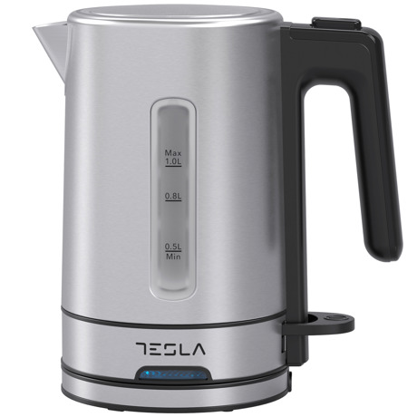 Fierbator electric Tesla KT450BX,  1.0L, 2200W, oprire automata,  indicator LED, baza rotativa 360°, Inox