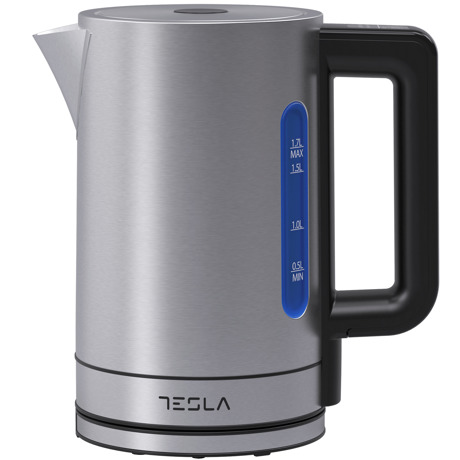 Fierbator electric Tesla KT550BXD, 1.7L, 2200W, control electronic, temperatura reglabila, oprire automata, Functie mentinere cald, Inox