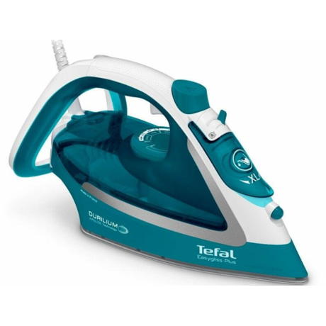 Fier de calcat Tefal EasyGliss Plus FV5737E0, 2500W, jet de abur 220g/min, abur variabil 0- 45g/min, rezervor apa 270ml, talpa Durilium Airglide, oprire automata, turcoaz