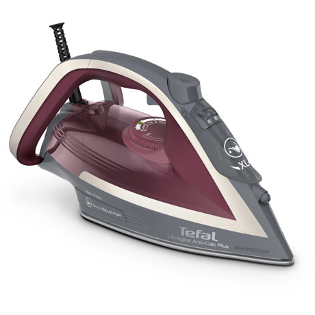Fier de calcat Tefal Ultragliss Plus FV6840E0, 2800W, jet de abur 260 g/min, abur variabil 0-50 g/min, colector anticalcar, oprire automata, gri/visiniu