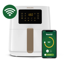 Friteuza cu aer cald Philips Airfryer HD9255/30, tehnologie Rapid Air, 800g, capacitate 4.1L, conectat la wifi, curatare rapida, functie de gatit presetata, 13 functii de gatit presetate, compatibil Amazon Alexa