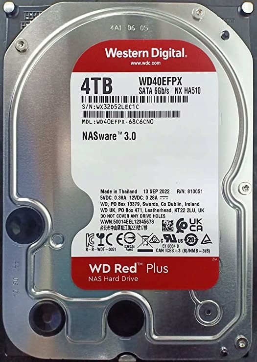 HDD intern WD, 3.5, 4TB, Red Plus NAS, 3.5, SATA3, 5400rpm, 256MB