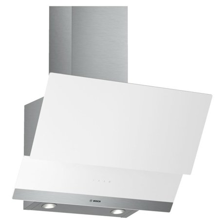 Hota decorativa Bosch DWK065G20, 530 m³/h, Sticla termorezistenta, Touch screen, Iluminare LED, 60 cm, Alb