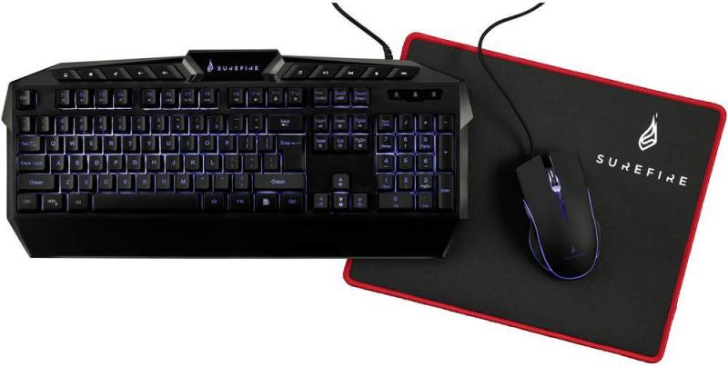 KIT GAMING SUREFIRE TAST+MOUSE+PAD KINGPIN BLACK