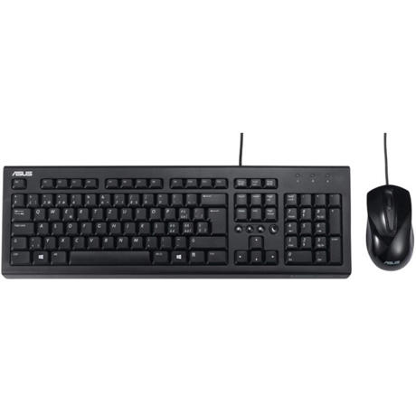 Kit Tastatura + Mouse Asus U2000, cu fir, mouse 1000dpi, Dimensions:Keyboard: 46x15x3cm, Cable: 150cm, Mouse: 11.5x6x3.5cm, Cable: 150cm,negru