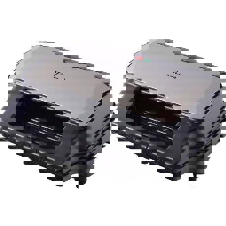Sandwich maker 3 in 1 Tesla MG201BX, 900W, Placi detasabile antiaderente, sandwich, grill, waffle, indicator Led, negru/inox