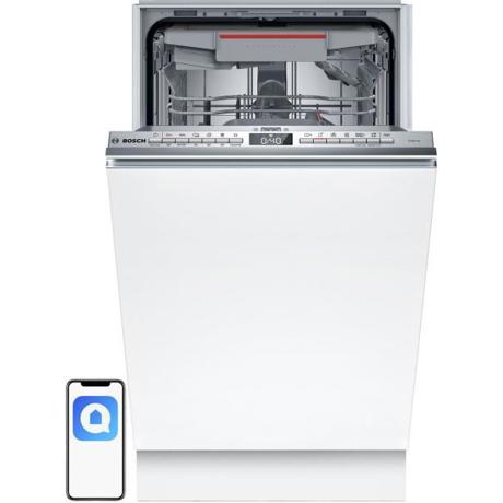 Masina de spalat vase Bosch SPV4EMX62E, complet incorporabila, capacitate 10 seturi, clasa de eficienta energetica D, Eficient Dry si Heat Exchanger, DuoPower spray arms in cosul superior, consum de apa 6,7l, InfoLight, Aqua Stop, AquaSensor, DosageAssist