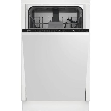 Masina de spalat vase total incorporabila Beko BDIS38020Q, 10 seturi, 8 programe, AquaIntense, Motor ProSmart Inverter, All in 1, Hygiene Intense, Mini 30, Clasa E, Slim 45 cm