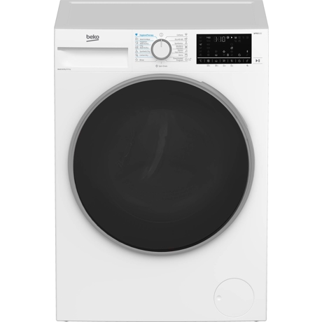 Masina de spalat rufe cu uscator Beko B5DFT58442W, 8/5 kg, 1400 rpm, Clasa D/A, 15 programe, Display, HomeWhiz, Motor ProSmartInverter, SteamCure, Iron Fast, Alb