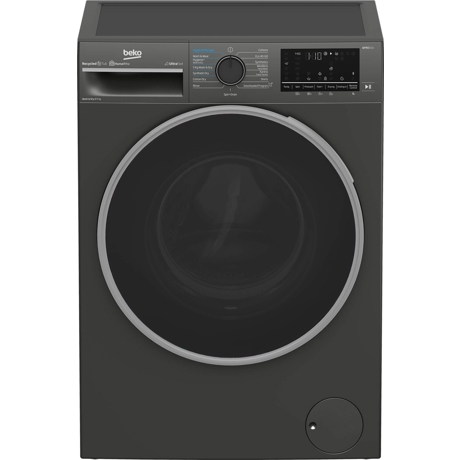 Masina de spalat cu uscator Beko B5DFT58442M, 8/5 kg, 1400 rpm, Clasa D/A, 15 programe, Display, HomeWhiz, Motor ProSmartInverter, SteamCure, Iron Fast, Manhattan Gray