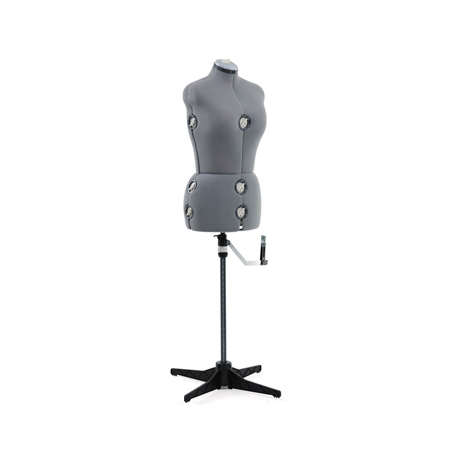 Manechin reglabil, gri, masurile M/L, Dimensiuni bust: 101 cm – 116 cm, Dimensiuni talie: 78 cm –93 cm, Dimensiuni șold: 101 cm – 117 cm, Dimensiuni gat: 35 cm – 43 cm