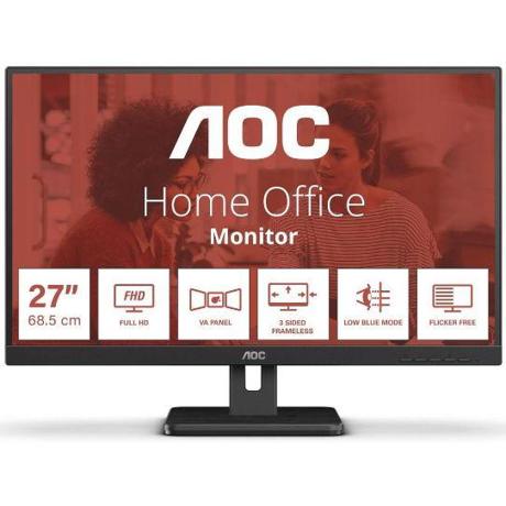 Monitor LED AOC 27" 27E3UM, VA, Full HD, HDMI, DisplayPort, AMD FreeSync, Boxe, Negru