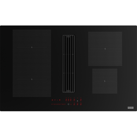 Plita cu Hota Franke FMA 8381 HI Nero 340.0705.228, Functionare doar cu evacuare hota in exterior, Inductie, 4 zone, 7400 W, Touch Control, Putere absortie: 600 m3, Negru
