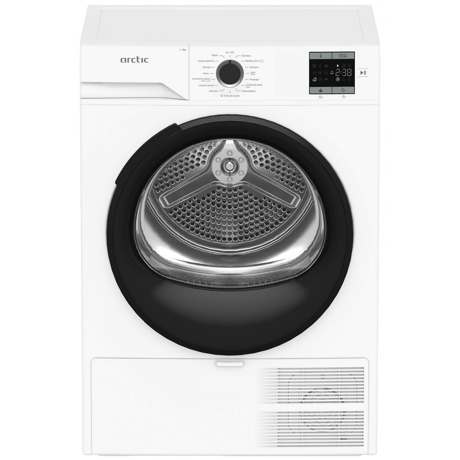 Uscator de rufe Arctic cu pompa de caldura A2T19239W, 9kg, A++, AquaSurf, Auto Antisifonare, Dispaly, Alb