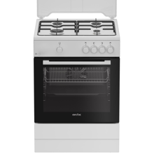 Aragaz Arctic ABGM6600L, 4 arzatoare cu eficienta ridicata, cuptor gaz, 60x60, alb