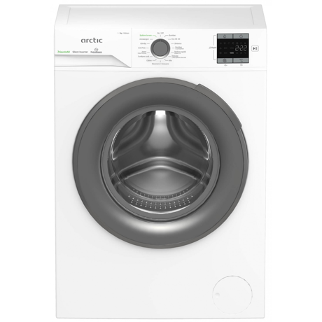 Masina de spalat rufe Arctic, 7kg, 1200rpm, Clasa A, Motor SilentInverter, Display, ExtraSteam, SaveInAll, IronExpress, Recycled Tub, Alb