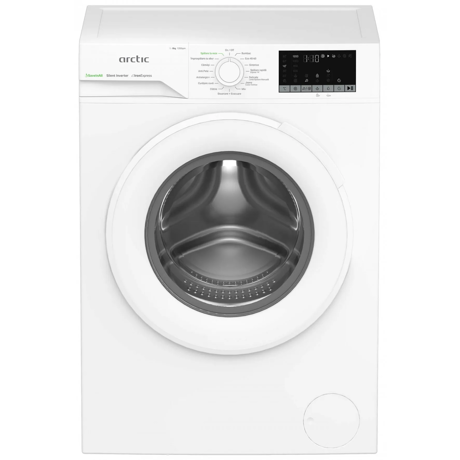 Masina de spalat rufe Arctic APLM2WFSU28211W, 8kg, Clasa A, 1200 rpm, Motor Silent Inverter, Saveinall, Recycled Tub, IronExpress, ExtraSteam, Display, Alb