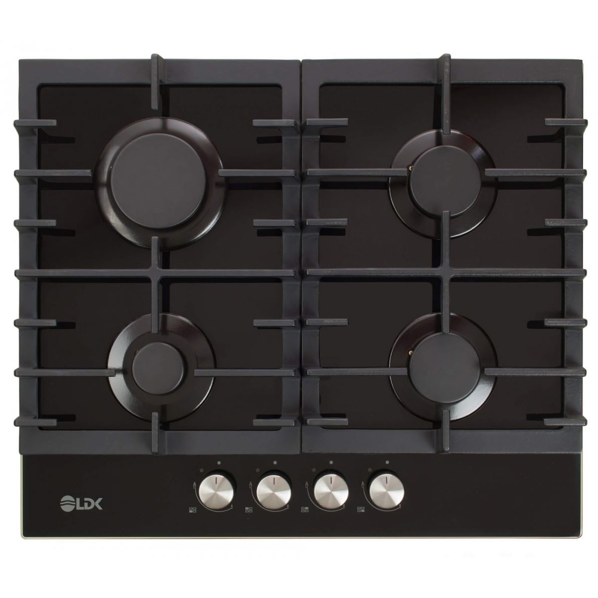 Plita incorporabila LDK TOLEDO JZ4BK60, Gaz, 4 arzatoare, Gratare fonta, Aprindere electrica, Siguranta gaz, 59 cm, Negru, ART11735