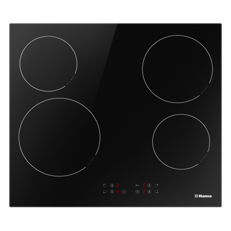 Plita incorporabila Hansa BHC-63366, electrica, 4 zone de gatit, negru