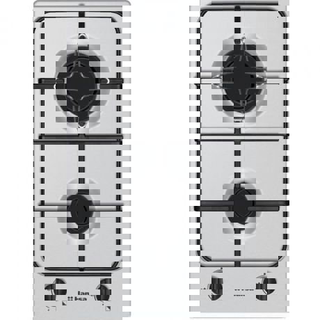 Plita incorporabila domino Hansa BHGI310102, Gaz, 2 zone de gatit, Aprindere electrica, Siguranta gaz, 29 cm, Gri