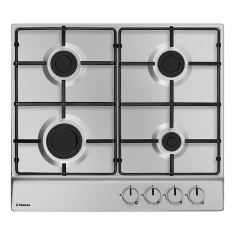 Plita incorporabila Hansa BHGI610102, Gaz, 4 arzatoare, Aprindere electrica, Siguranta gaz, 60 cm, Inox