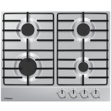 Plita incorporabila Hansa BHGI650103, Gaz, 4 arzatoare, Aprindere electrica, 60 cm, Inox