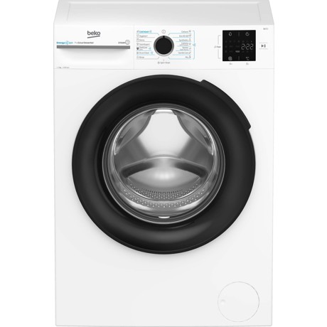 Masina de spalat rufe Beko, 9kg, Clasa A, 1400 rpm, Motor ProSmartInverter, Energy Spin, Recycled Tub, Steam Cure, Display, Alb