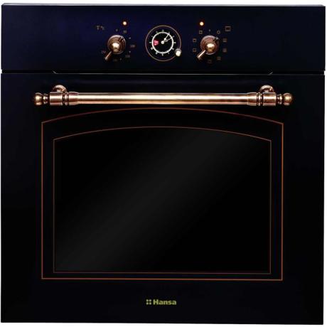 Cuptor incorporabil Hansa Retro, programator, 8 functii, grill, ventilator, rotisor, 62 L, negru