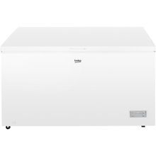 Lada frigorifica Beko CF380EIWN, 371l, Clasa E, panou control cu LED-uri, Conditii extreme, cosuri metalice, Alb