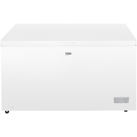 Lada frigorifica Beko CF380EIWN, 371l, Clasa E, panou control cu LED-uri, Conditii extreme, cosuri metalice, Alb